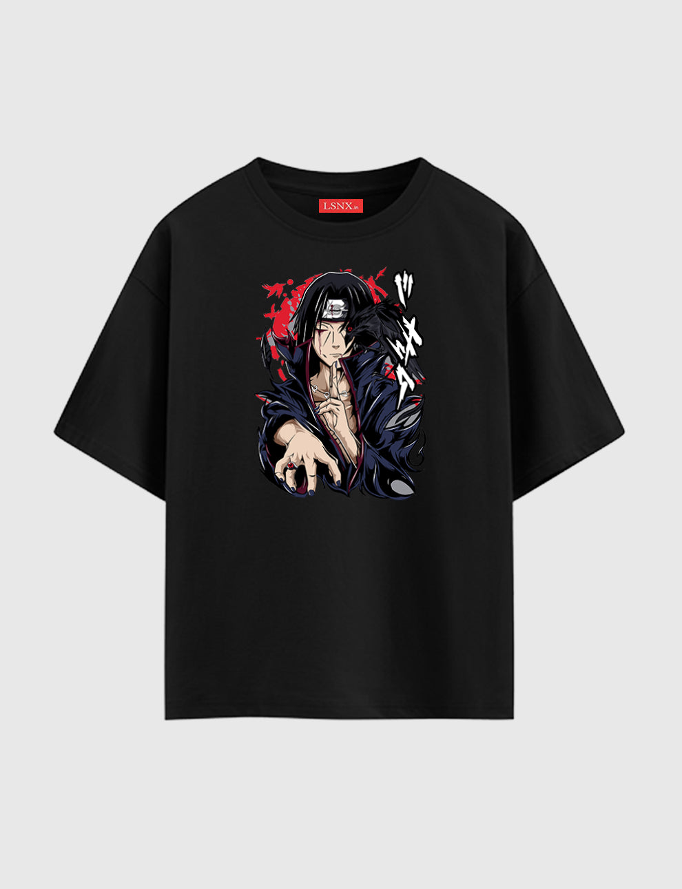 Itachi Uchiha Black Oversize T-Shirt